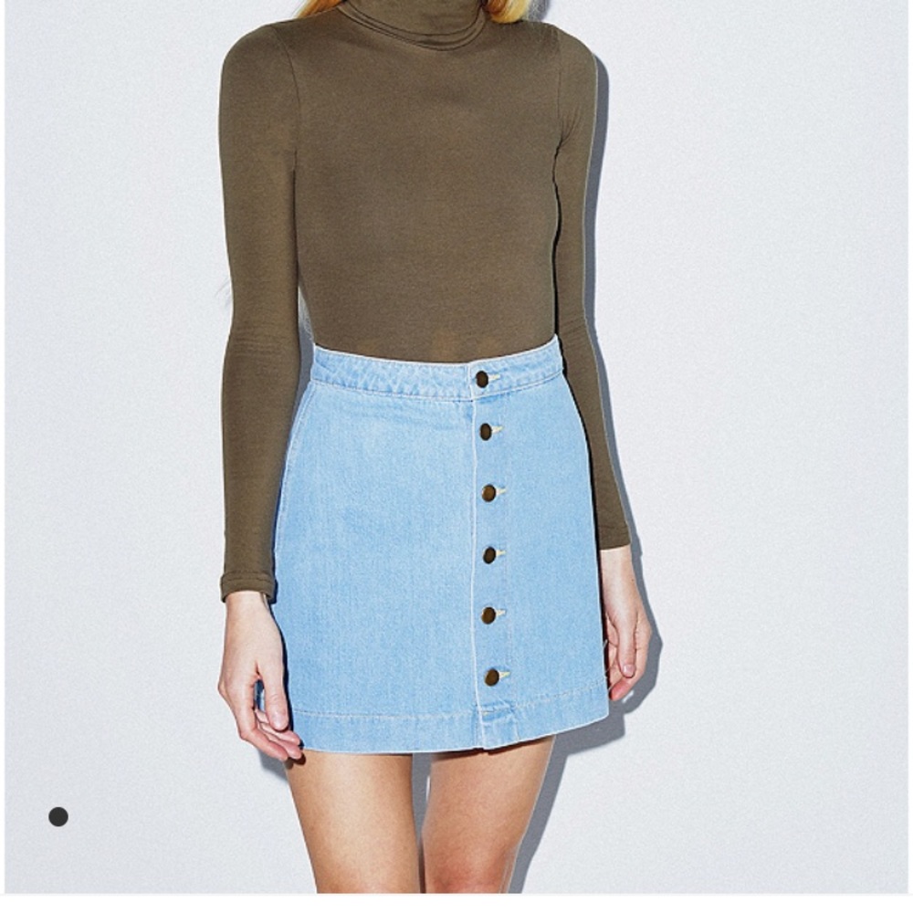 American Apparel A Line Button Skirt